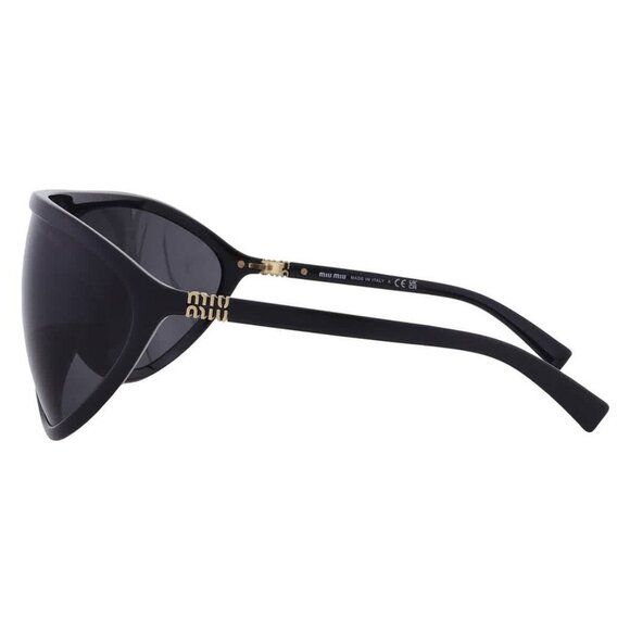 New Miu Miu Dark Grey Irregular Ladies Sunglasses MU A01S 1AB5S0 75 MU A01S 1AB5 - Picture 4 of 5